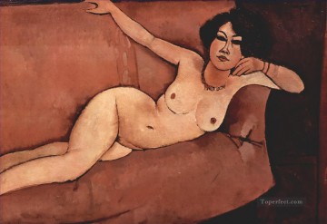  1916 Oil Painting - nude on sofa almaisa 1916 Amedeo Modigliani